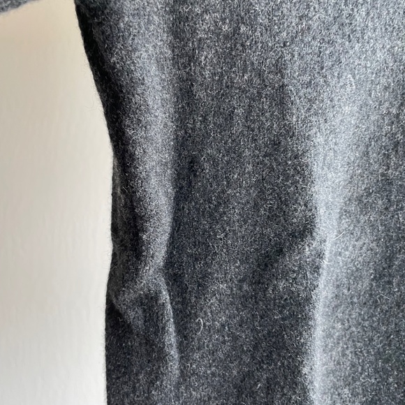 Men's J.Crew Charcoal Grey Wool Sweater, Quarter Zip, Size L (shrunk to S/M) - Picture 5 of 5